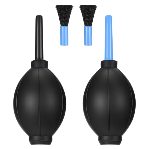Air Blower Pump Cleaning Tools with Soft Brush, 2 Pcs Manual Air Blower Bulb Cleaner Cleaning Accessories for Cameras Filters Eyepieces Keyboards Records Cell Phones