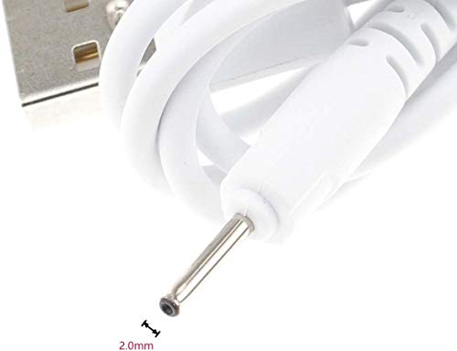 TenCloud DC 2.0mm Jack Charger Port 100CM USB Charge Replacement Power Cable Compatible with Beats Solo HD505 Headphones NOT for Dr. Dre Powerbeats3 (White+White) - color: White+White
