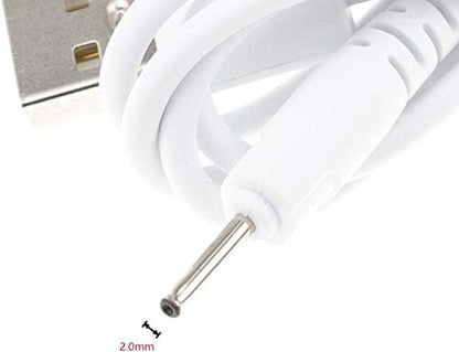 TenCloud DC 2.0mm Jack Charger Port 100CM USB Charge Replacement Power Cable Compatible with Beats Solo HD505 Headphones NOT for Dr. Dre Powerbeats3 (White+White) - color: White+White