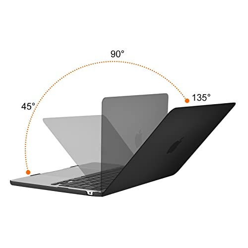 MOSISO Compatible with MacBook Air 13 inch Case M5 2026 M4 M3 M2 2025-2022 | A3449 A3240 A3113 A2681, Scratches-Resistant Protective Hard Shell for MacBook Air 13.6 inch Case, Black - color: Black