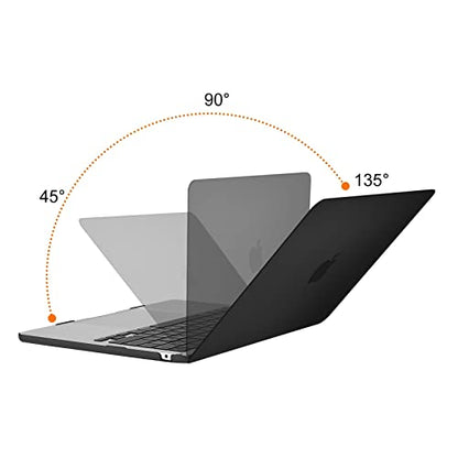 MOSISO Compatible with MacBook Air 13 inch Case M5 2026 M4 M3 M2 2025-2022 | A3449 A3240 A3113 A2681, Scratches-Resistant Protective Hard Shell for MacBook Air 13.6 inch Case, Black - color: Black