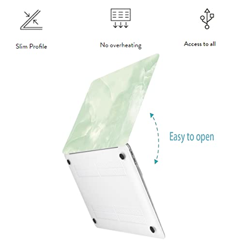 LanBaiLan Compatible with MacBook Air 13 inch Case M5 2026 M4 2025 M3 M2 2024-2022 A3449 A3240 A3113 A2681, 13.6 Plastic Hard Shell Case & Keyboard Cover, Matcha Green Marble - color: Matcha Green Marble