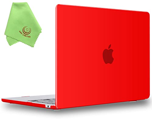 UESWILL Compatible with MacBook Air 13 inch M5 M4 M3 M2 Case 2022-2026 Model A3449 A3240 A3113 A2681, Matte Hard Shell Case Cover for MacBook Air 13.6 + Microfiber Cloth, Red - color: Red, size: MacBook Air 13" (M2 M3 M4 M5)