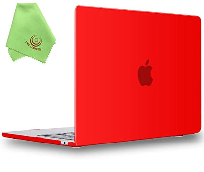 UESWILL Compatible with MacBook Air 13 inch M5 M4 M3 M2 Case 2022-2026 Model A3449 A3240 A3113 A2681, Matte Hard Shell Case Cover for MacBook Air 13.6 + Microfiber Cloth, Red - color: Red, size: MacBook Air 13" (M2 M3 M4 M5)