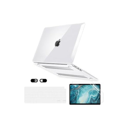 Crystal Clear Case for MacBook Pro 14-inch Laptop M5 M4 M3 M2 M1 A3427 A3426 A3434 A3112 A3185 A3401 A2918 A2992 A2779 A2442 2026-2021 Release, 5Hard Shell&Keyboard Cover&Screen Protector&Webcam Cover - color: Clear