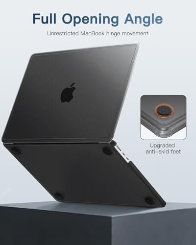 Fintie Matte Case for MacBook Air 13.6 Inch 2026-2022, Frost Black | M5 M4 M3 M2 A3449 A3240 A2681 A3113, Anti-Scratch, Fingerprint Resistant, TPU Bumper, Hard Shell Cover - color: Frost Black