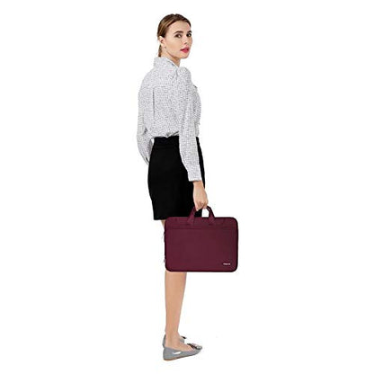 MOSISO 360 Protective Laptop Bag 13.3 inch, 13-14 inch Computer Bag Compatible with MacBook Air 13 inch/Pro 13 inch/Pro 14 inch,HP,Dell,Notebook, Laptop Carrying Case with Strap&Handle, Wine Red - color: Wine Red, size: 13.3 inch