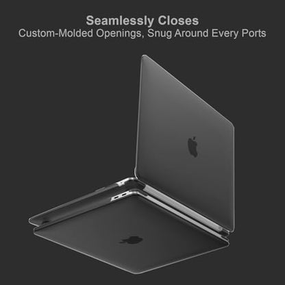 MOSISO Compatible with MacBook Air 13 inch Case 2022 2021 2020 2019 2018 Release A2337 M1 A2179 A1932 Touch ID, Plastic Hard Shell Cover Compatible with MacBook Air 13.3 inch Case, Black - color: Black