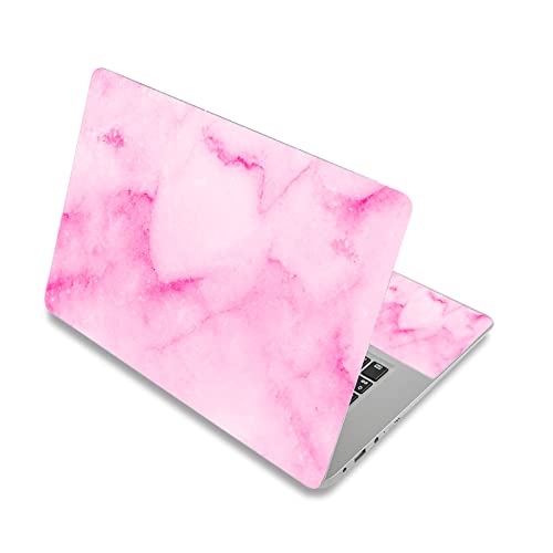 Laptop Skin Sticker Decal,12" 13" 13.3" 14" 15" 15.4" 15.6 inch Laptop Vinyl Skin Sticker Cover Art Protector Notebook PC (Free 2 Wrist Pad Included), Decorative Waterproof Removable (Pink Marble) - color: Pink Marble