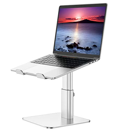 BESIGN LSX6N Laptop Stand, Ergonomic Adjustable Notebook Riser, Computer Holder, Laptop Mount Compatible with 10-15.6" Laptops, Silver - color: Silver, size: Sit Work(H5.90-9.44in)