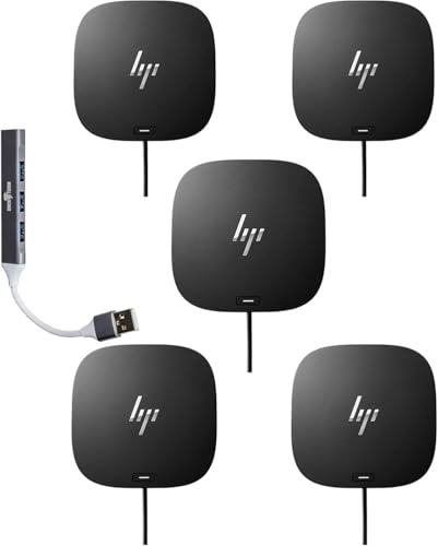 HP G5 Essential 11-in-1 USB-C Docking Station - Multiport Hub with HDMI, DisplayPort, RJ45, Works with USB-C Laptops, Bundled with Dockztorm USB Expander -5Pack - size: 5 Pack