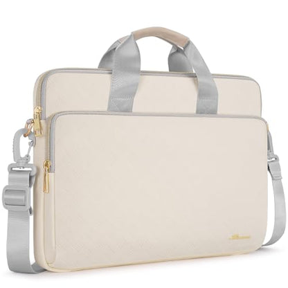 KIZUNA Laptop Sleeve Case 13 Inch Computer Shoulder Bag for 13.6" MacBook Air M2/MacBook Pro 14 M3 M2 M1 MAX/14 Lenovo ThinkPad X1 Carbon/IdeaPad Flex 5 Gen 8/IdeaPad Flex 5i/Yoga 9i Dell, Beige - color: Beige, size: 13-13.3 Inch