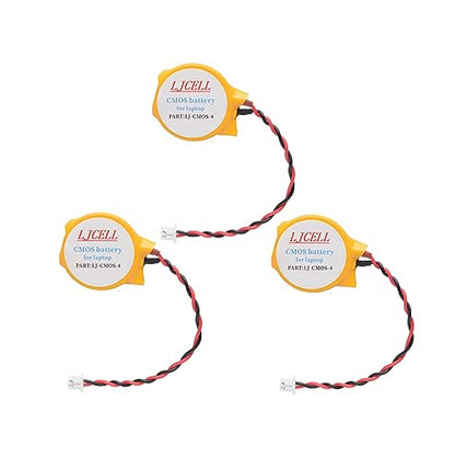 3 Pcs Cmos Battery for Dell Latitude E5440 E5450 E6440 E6420 E7440 E7240 for Alienware M11x R1 R2 Area-51 M9700 M9750 Laptop Bios Rtc CR2032 Battery with 2 Wire and Connector - size: 3-PACK, style: CMOS-CR2032-4