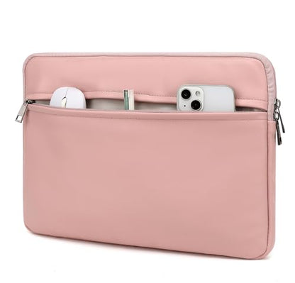 Embossing Floral Pattern PU Leather Laptop Sleeve Case with Pocket MacBook Air 13 inch,iPad Pro 13 inch and 12.5 inch-13.6 inch Notebook Computer Laptop (Pink Brown) - color: Pink Brown PU, size: 12.5 inch-13.5 inch