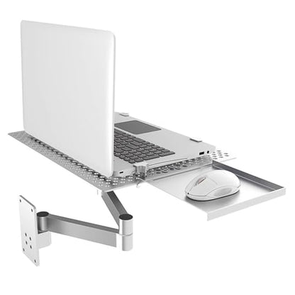 Laptop Holder,Adjustable Rotating Laptop Wall Mount W/Mouse Tray,Vented Cooling Platform,Full Motion Articulating Notebook Tray,Weight Capacity 8kg