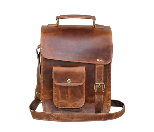 leather messenger bag laptop case office briefcase gift for men computer distressed shoulder bag - style: 11 Inches