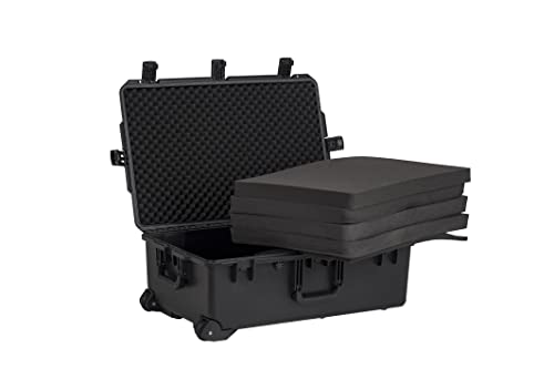MEIJIA Premium Waterproof Rolling Hard Camera Case,Hard Protective Case with customizable fit foam and wheels,Full Protection with Light&Convenient Design,Elegant Black (31.3"X20.3"X12.25") - size: 31.3"X20.3"X12.25"