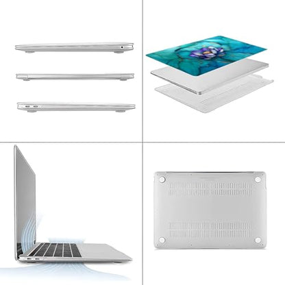 for MacBook Pro 14 Inch Release 2021/2023 Model A2442/A2779 Clear Computer Case,Hardshell Laptop Case Marble Textured Lotus Flower - color: Marble Textured Lotus Flower, size: A2442/A2779(14 inch)-Clear
