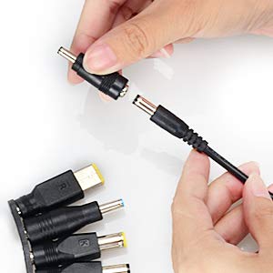 aceyoon 38 PCS Universal Laptop DC Power Adapter Tips 5.5 mm x 2.1 mm DC AC Power Adapter Kits Connector for Thinkpad Power Supply Plug Jack Sets