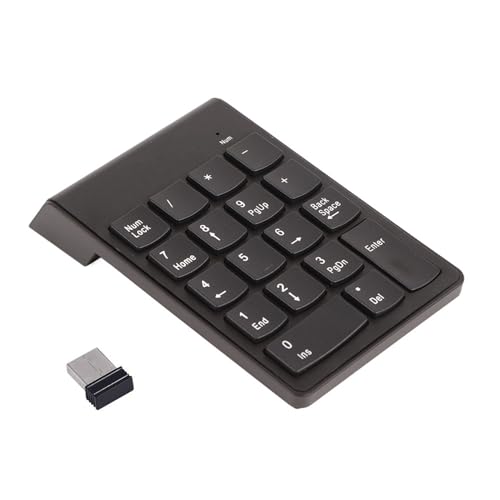 Wireless Numeric Keypad 2.4G | Compact & Portable, Auto Sleep Mode, 18 Keys for Laptop & PC, USB Receiver Included (Black)