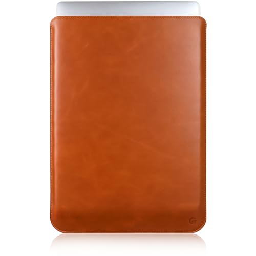 Casemade Real Leather Laptop Sleeve for MacBook Pro & Air Fits 13, 14, 15 & 16 Inch - Genuine Full Grain Leather with Soft Wool Lining (15 inch - MacBook Air M2/M3/M4/M5) - color: Tan, size: 15" Air M2-M5