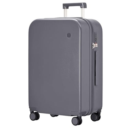 mixi Luggage Suitcase with Spinner Wheels, Hardside Rolling Suitcase PC with Cover & TSA Lock Lightweight Travel Case 28in Checked in, Rock Gray - color: Rock Gray, size: 28in Checked in