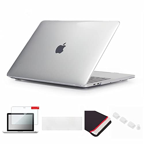 Se7enline Compatible with MacBook Pro 13 inch Case 2019 2018 2017 Cover for Mac Pro A1706/A1989/A2159 with Touch Bar&Sleeve&Keyboard Skin&Screen Protector&Dust Plug, Crystal Transparent Clear - color: Crystal Transparent, size: 13 inch (2016-2019 Version)