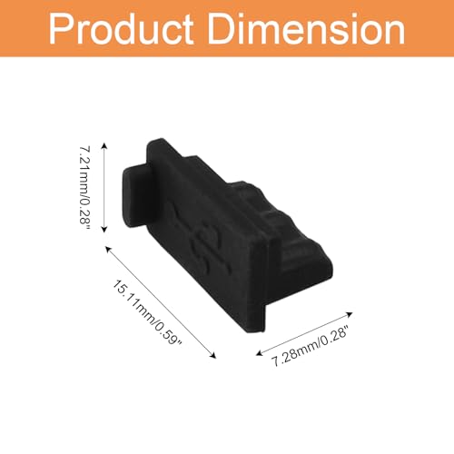 Jiozermi Black Silicone USB A Female Anti Dust Plug, 20 Pcs | Protector Stopper, Port Cap Cover, Dustproof Cap, For Desktop PC Laptops - color: Black
