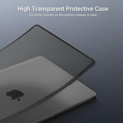 MOSISO Anti-Crack Case for MacBook Air 13 inch M5 M4 M3 M2 2026-2022 | 3 in 1 Kit Anti-Fingerprints Reinforced TPU Bumper Hard Shell for MacBook Air 13.6, A3449 A3240 A3113 A2681, Black - color: Black