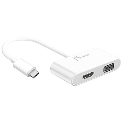 j5create USB-C to HDMI/VGA Adapter - Support 4K60Hz HDMI or 1080p VGA, Mirror and Extended Mode - Compatible with iPad Pro, MacBook, Surface Laptop and Thunderbolt 3/4 (JCA174)