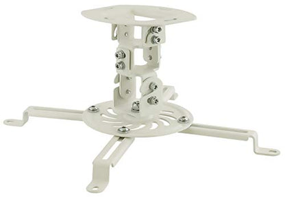 MOUNT-IT! Low Profile Projector Ceiling Mount [30 lbs Capacity] Universal Bracket | 360 Full Motion Rotation with 30 Degree Tilt and Roll | 6 Inches High (White | Short) - style: Short