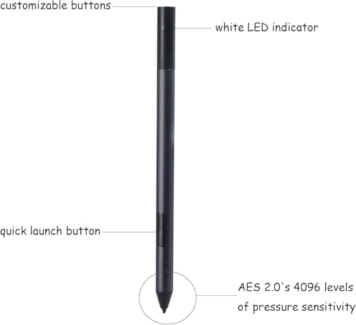 Active Pen PN557W for Dell PN557W Stylus Pen Compatible with Dell 2 in 1 Laptop Compatible for Latitude 5285 5289/5290 /7285/7400 Pen,for XPS 15 9365 9575 Pen