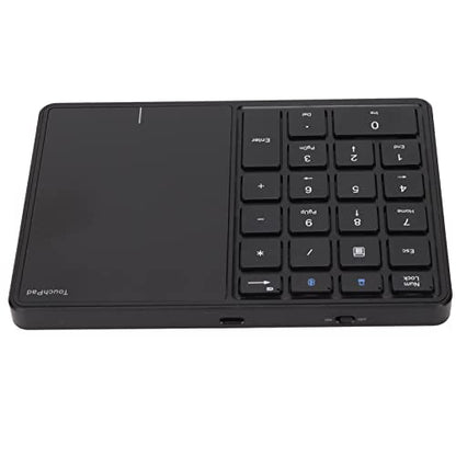 Dioche Numeric Keypad Touchpad 22 Keys Dual Modes BT 2.4G USB Number Pad Portable ABSType C Charging for Office Use (Black)