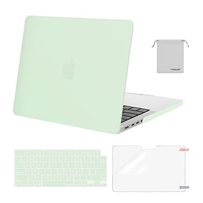 MOSISO Compatible with MacBook Pro 14 inch Case M5 2026 M4 2025 M3 M2 M1 2024-2021 A3427 A3426 A3434 A3112 A3185 A3401 A2918 A2992 A2779 A2442,Hard Case&Keyboard Skin&ScreenFilm&Pouch, Honeydew Green - color: Honeydew Green