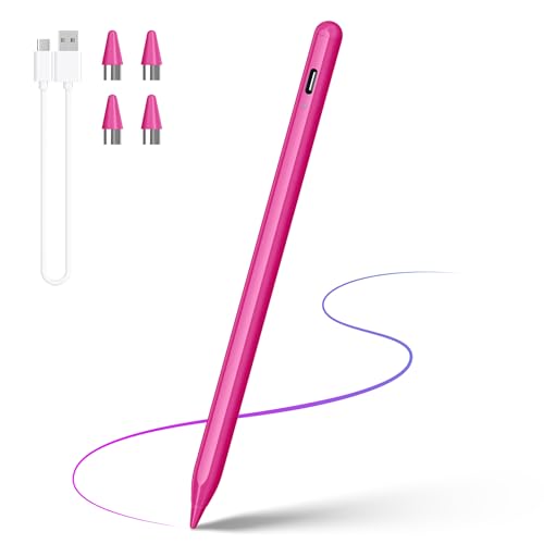 DRYMOKINI Pink Stylus Pen, Active Stylus Pen Touch Screens Compatible for Android and i-OS Tablet/Phones, Rechargeable Universal Stylus Pencil Compatible for A-pple/i-Pad/Phone Tablet - color: Candy Pink, size: 1 Pack