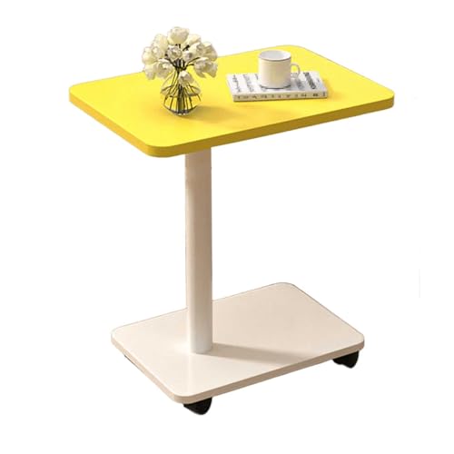 Over The Bed Table with Wheels Multifunctional Living Room Sofa Side Table | Space-Saving Bedroom Bedside Tables Hospital Bedd Tables For Sofa, Bed(Yellow) - color: Yellow