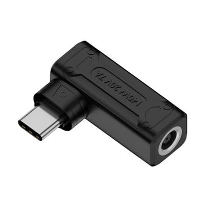 140W 100W DC Jack 6.0x1.4mm Input to USB-C Type-C Angled 90 Degree Power Plug Charge Adapter for Laptop Phone - style: 6.0x1.4mm 140W