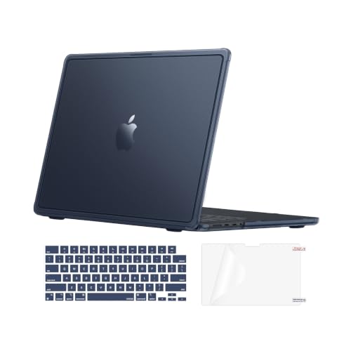 MOSISO Compatible with MacBook Pro 14 inch Case M5 M4 M3 M2 M1 2026-2021 | A3427 A3426 A3434 A3112 A3185 A3401 A2918 A2992 A2779 A2442, 3 in 1 Kit Reinforced Shock-Absorbing Hard Shell, Midnight - color: Midnight