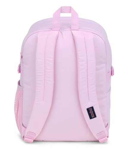 JanSport Main Campus FX Backpack - Travel or Work Bag w 15-Inch Laptop Pack with Leather Trim, Pink Ice - color: Pink Ice