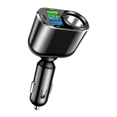 Ankuee 4 Ports Car Charger Adapter, 12V/24V Automotive Type C Metal Cigarette Lighter USB Charger Fast Charging Phone Charger, Universal for Vehicles 13 14 15 Pro Max Plus S23 and More - color: Style B