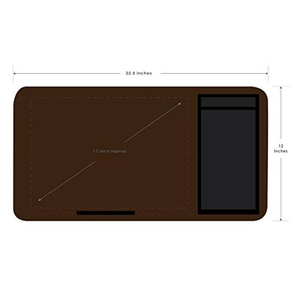 LapGear Home Office Lap Desk with Mouse Pad and Phone Holder - Espresso Woodgrain - Fits Up to 15.6 Inch Laptops - Style No. 91475, Pro Name with Wrist Rest