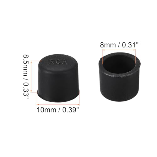 Anti Dust Cap Cover RCA Female Connector Socket Jack Plug Protector,[for Micro Female Port,for DVD Amplifier] - 10 x 8.5mm/Black /10 Pcs