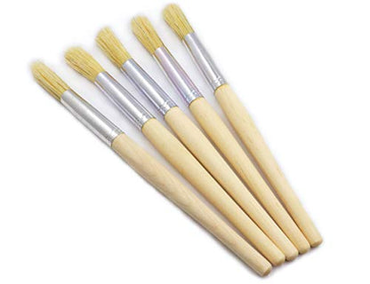 LBY 5pcs Natural Pig Bristle Espresso Maker Cleaning Brush, 195mm(7.68'') Household Cleaning Brush, Paint Brush Parts Cleaning Brush, Natural Pig Bristle, Wooden Handle - size: 195mm (7.68")Coffee machine cleaning brush
