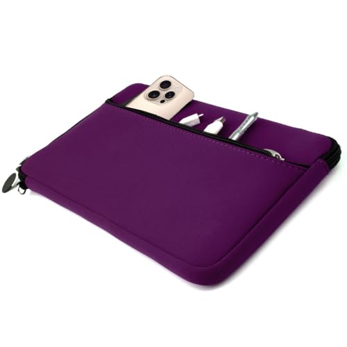 13 Inch Laptop Carrying Sleeve Neoprene Water Resistant Bag with Accessories Pocket-Compatible with AirBook 13 (Purple) - color: Purple