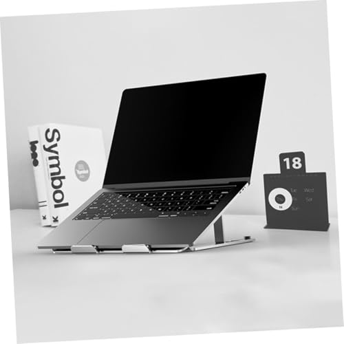 TEHAUX Aluminum Alloy Laptop Cooling Pad Adjustable Height Ventilated Support Stand with Quiet Fan for Notebooks to 17.3 Inch Silver for Gaming and Office Use
