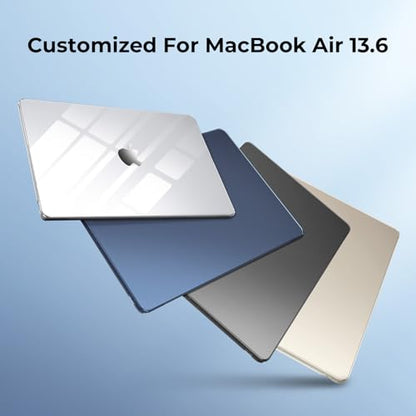 EooCoo Compatible with MacBook Air 13 inch Case M5 2026-2022 M4 M3 M2 A3449 A3240 A3113 A2681, Fit Like a Glove, Scratch Resistant Protective Hard Shell Cover for Mac Air 13.6", Crystal Midnight - color: Crystal Midnight, size: MacBook Air 13.6 inch