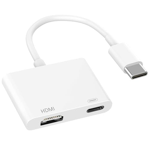 USB C to HDMI Adapter, 4K@60Hz Type C to HDMI with 100W PD Fast Charging Port Video & Audio Sync Screen Converter Digital AV Adapter Compatible with iPhone 17 16/16 Pro/16 Pro Max/15/15 Pro/15 Pro Max