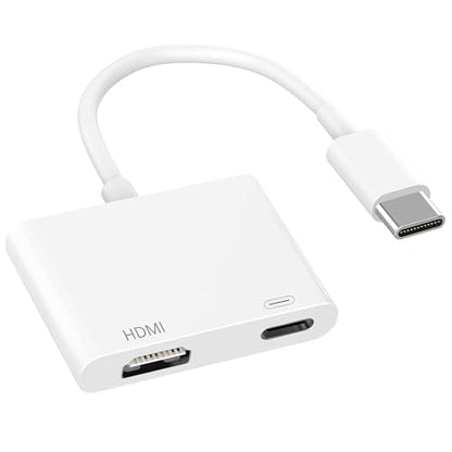 USB C to HDMI Adapter, 4K@60Hz Type C to HDMI with 100W PD Fast Charging Port Video & Audio Sync Screen Converter Digital AV Adapter Compatible with iPhone 17 16/16 Pro/16 Pro Max/15/15 Pro/15 Pro Max