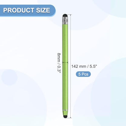 PATIKIL 5 Pcs Stylus Pens for Touch Screens, 2 in 1 High Sensitivity Universal Pen Capacitive Stylus for Phone Tablets Laptop Touch Screen Device, Green - color: Green