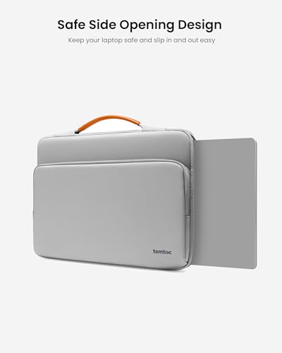 tomtoc 360° Protective Laptop Case for 13.5-14.4 Inch Surface Laptop Studio | Water-Resistant Laptop Bag Fits Surface Laptop 6/5/Studio 2/1, Acer Swift 14, ASUS Zenbook/Chromebook 14, HP EliteBook 14 - color: Gray, size: 13.5-14.4 Inch
